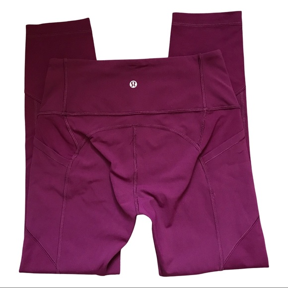 Lululemon All The Right Places Crop II *23" sz 6 Ruby Wine - Picture 12 of 12